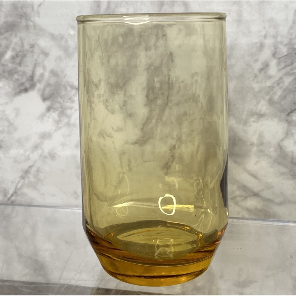VTG Honey Amber Juice Glass 6oz Tumbler Mid-Century Modern Replacement Unbranded